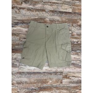 Mens Fox Racing Beige Cargo Shorts Size 38 Multi-Pocket 10" Inseam Y2K Motocross